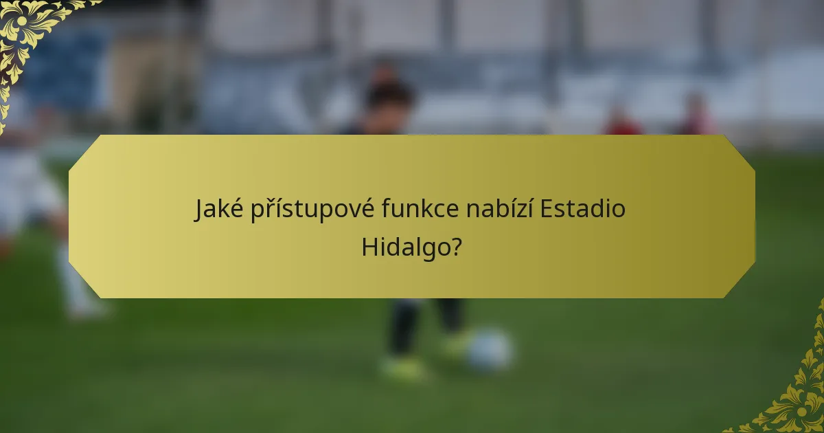 Jaké přístupové funkce nabízí Estadio Hidalgo?